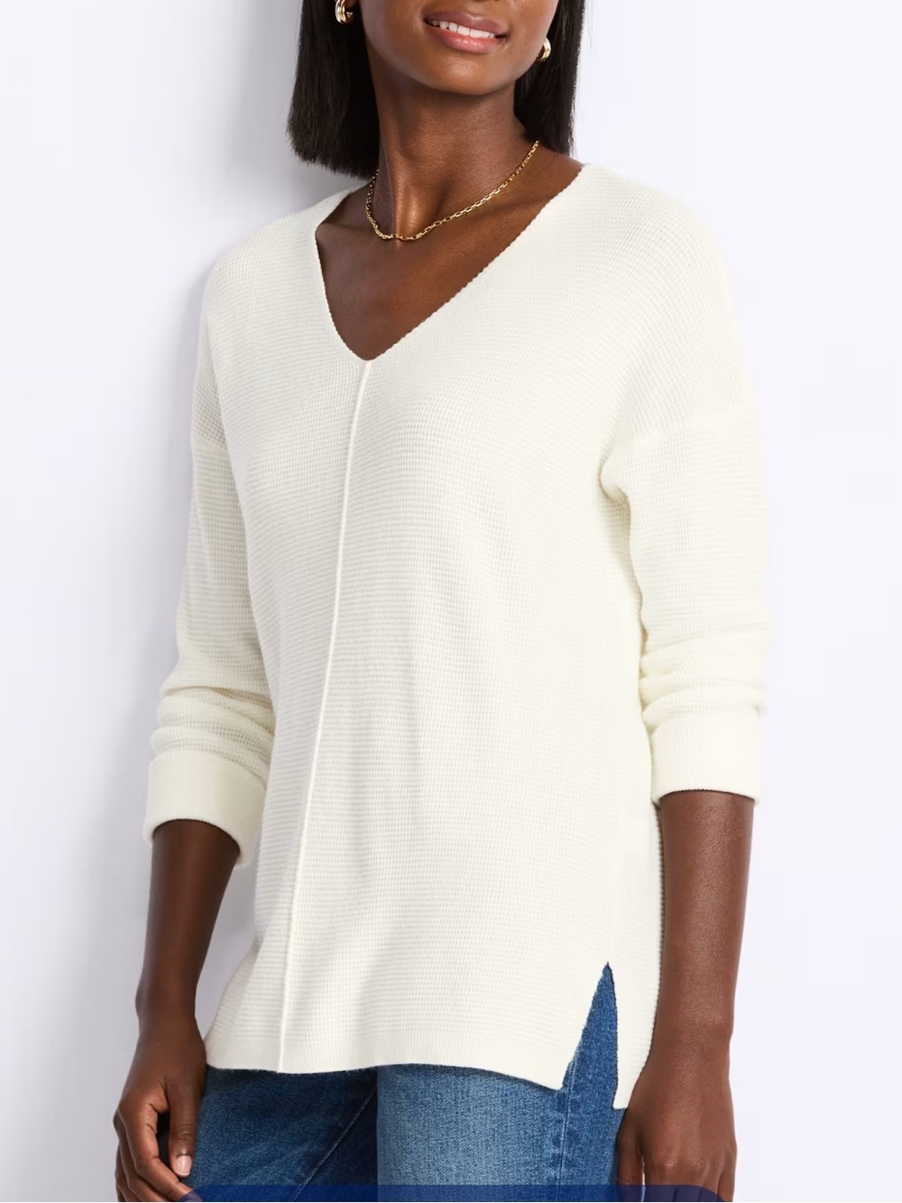 Staccato Eyrwin V Neck Tunic Sweater Off White M NET STITCH FIX